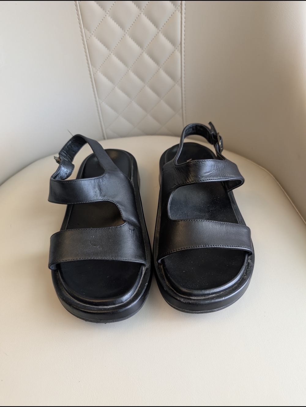 Vionic Madera Slingback Black Double-Strap Leather Sz 8 Sandals